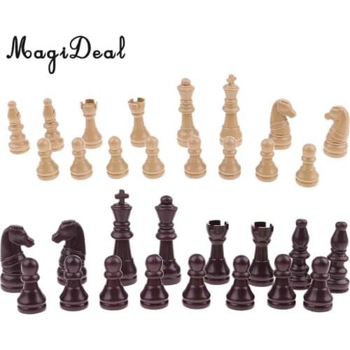 MagiDeal 16 Pieces Replacement Plastic Chess Pieces/Chessman Set beige Birthday Gift Party Supplies International Chess Set
