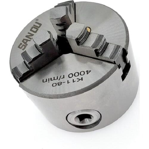 1Set K11 80 3-Jaw Lathe Chuck Manual Self-Centering Metal K11-80 Lathe Chuck With Jaws Turning Machine Tools Accessories