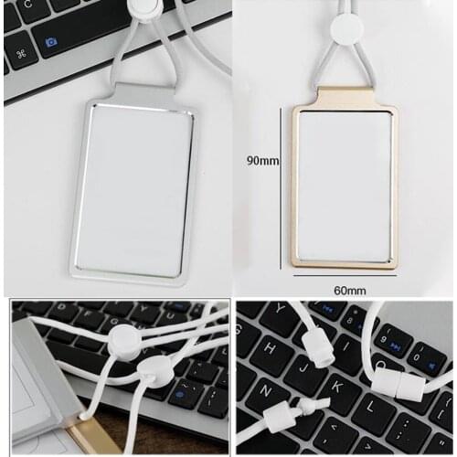 Simple Badge Holder Retractable Aluminum Alloy Business Work Card Badge And Adjustable Lanyard Holder Metal Office Supplies