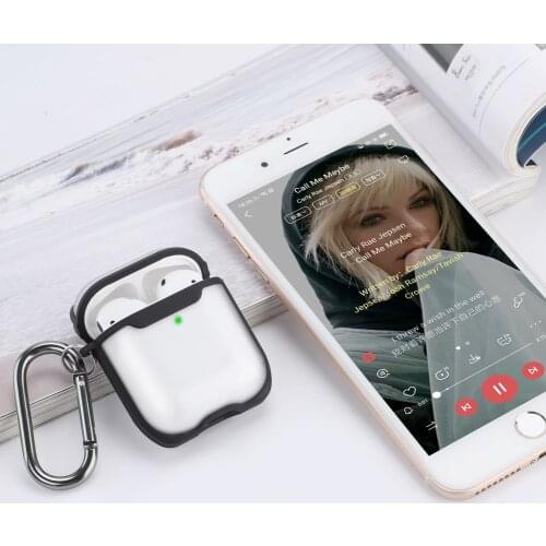 Shockproof Case for AirPods Pro with Keychain Hook Up Protective Cover for AirPods 1 2 Clear Transparent Case