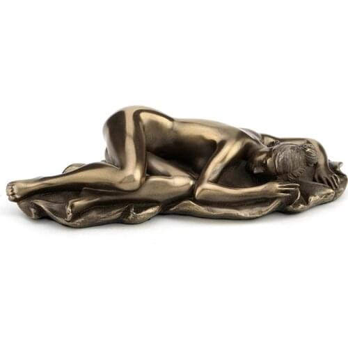 Hand engraving Artwork Cold casting process of copper body art sculpture Hotel Cafe European Sleeping Beauty ornaments gifts