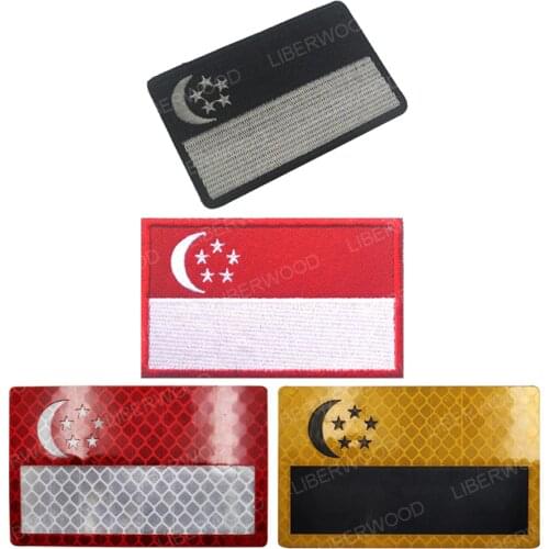 SINGAPORE National Flag IR PATCH Singapour SG SIN Infrared Reflective Emblem BADGE Tactical Military Army Patch Applique ARMBAND