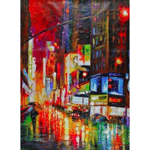 Modern Abstract Oil Painting on Canvas Handmade Landscape Wall Pictures Painting for Home Decor New York City Fine Arts