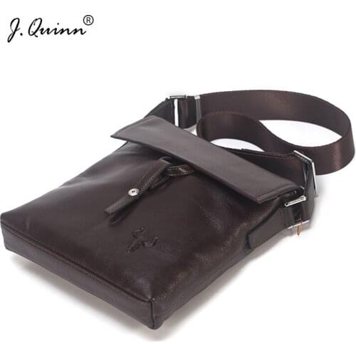 J.Quinn 2017 Man Crossbody Bag Leather Bags for Men Genuine Leather Brand Shoulder Bag Male Retro Style Unique Clamshell Buckle
