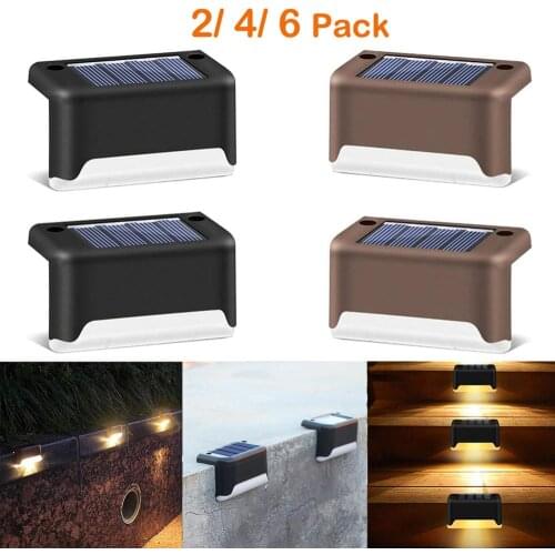 LED Solar Stairs Light LED Fence Garden Light Solar Railing Deck Lamp Outdoor Waterproof Wall Light Solar Landscape Lawn Lights