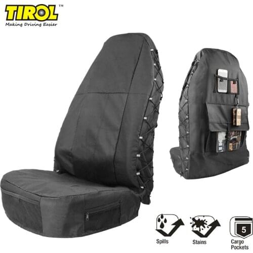Universal Car Front Seat Covers 1 Pack Outdoor Parts Personal Adjustable with Seat Back Organizer Car Accessories for TIROL