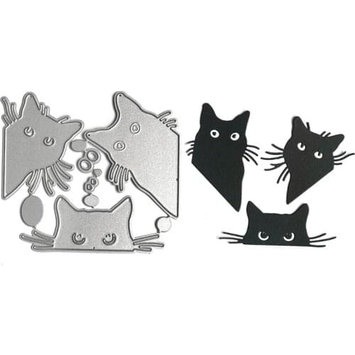VIVIXIXILAOJH 3 Cats Head Style Frame Carbon Steel Cutting Dies DIY Scrapbooking Photo Album Embossing Paper Cards Making