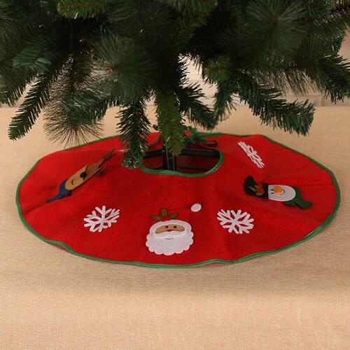 Christmas Tree Skirt 60CM Tree Apron Santa Decal Non-woven Christmas Tree Decoration