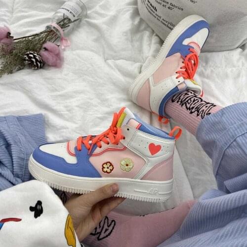 Sneakers Womens Lolita ShoesFemale Boots Kawaii Vintage Flat Embroidered Casual Summer 2021 Undefined Cosplay Costume Girls
