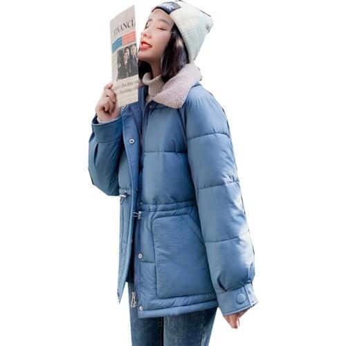 Gowyimmes Autumn Winter Women Thicken Cotton Coat Drawstring Coats Long Sleeve Jacket Female Jackets Warm Parkas Outwear PD524