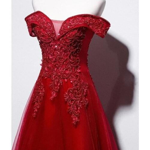 2021 New Arrival Strapless Dark Red Evening Dress Major Beading Squins Prom Gowns