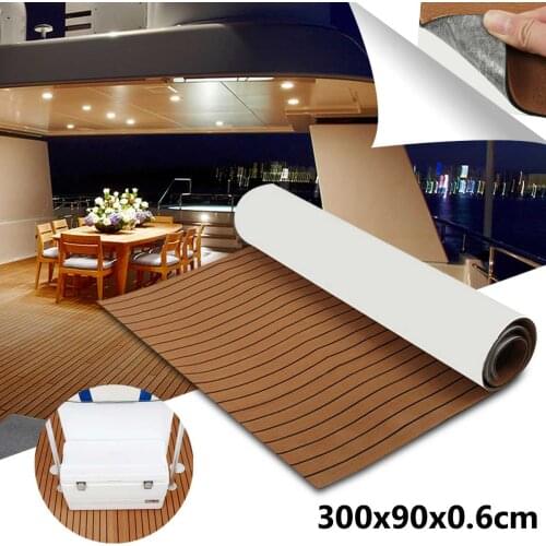 1 Roll 3000x900mm 6mm Self-Adhesive EVA Foam Boat Yacht RV Caravan Marine Flooring Faux Teak Boat Decking Sheet Floor Decor Mat
