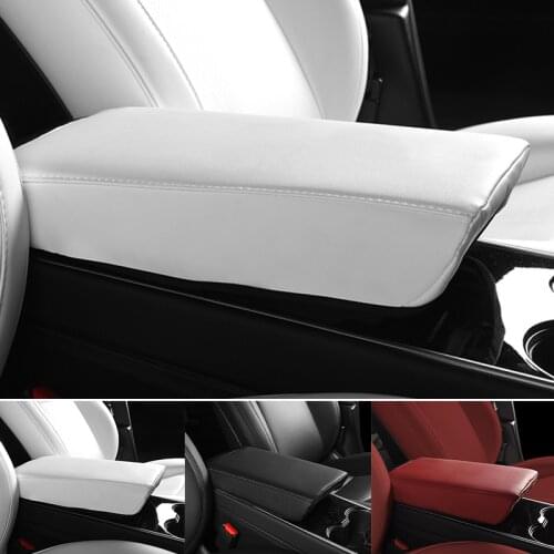 For Tesla Model 3 Universal Leather Car Armrest Pad Auto Armrests Car Center Console Arm Rest Seat Box Pad Protective