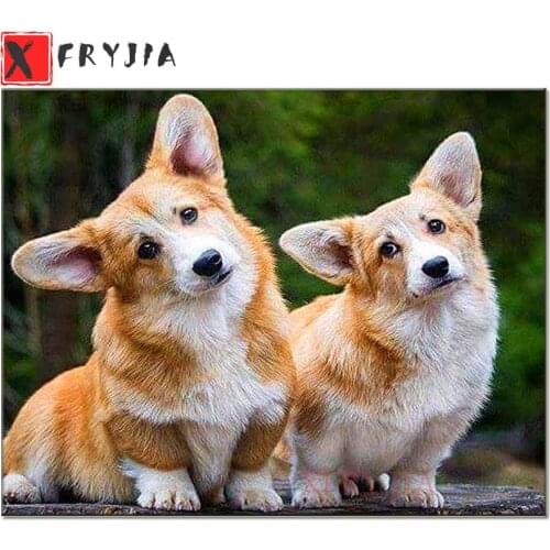 Welsh Corgi 5D Diamond Embroidery Rhinestones Mosaic Full Square Diamond Painting cute puppy Cross Stitch Animal Picture Art