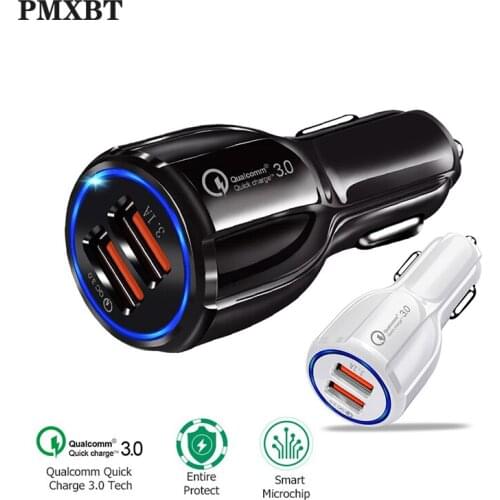 Quick Charge 3.0 Car Charger For Mobile Phone Dual Usb Fast Charging Adapter for iPhone 7 Samsung Xiaomi note 7 USB Car-Chargers