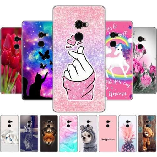 For Xiaomi Mix 2 Case Painted Silicon Soft TPU Back Phone Cover for Xiaomi Mi Mix 2 Mix2 Fundas Full 360 Protective Coque Bumper