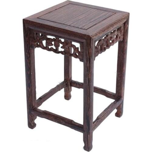 Wood carving household act the role ofing is tasted square vase flowerpot aquarium handicraft furnishing articles base
