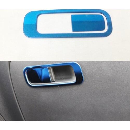 For MG ZS 2018 Stainless steel blue/Matte/black Car copilot glove Box handle bowl Cover Trim Car Styling accessories 2pcs