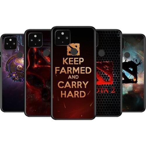 Dota 2 Game Logo Soft TPU Silicone Black Cover For Google Pixel 5 4A 5G 4 XL Phone Case