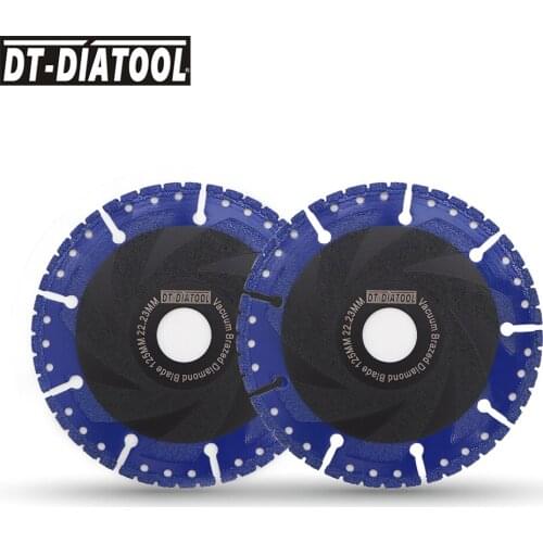 DT-DIATOOL 2pcs 5" Vacuum Brazed Diamond Cutting Disc All Purpose Saw Blade 125mm Rescue Diamond Blade 125mm for Glass Cast Iron
