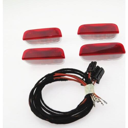 FHAWKEYEQ 4 Pcs Door Warning Light interior Lamp Cable Wire For VW Passat B6 B7 Jetta Golf MK5 MK6 MK7 Tiguan Sharan 3AD 947 411