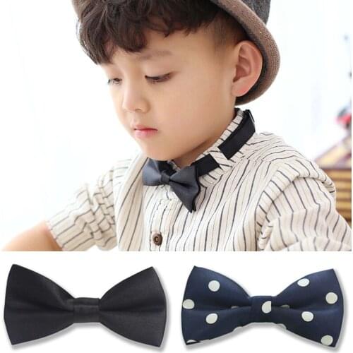 Fashion Solid Color Imitation Silk Kids Bowties Kindergarten Boys Girls Bow Tie Wedding Party Children Suit Costumes Accessories