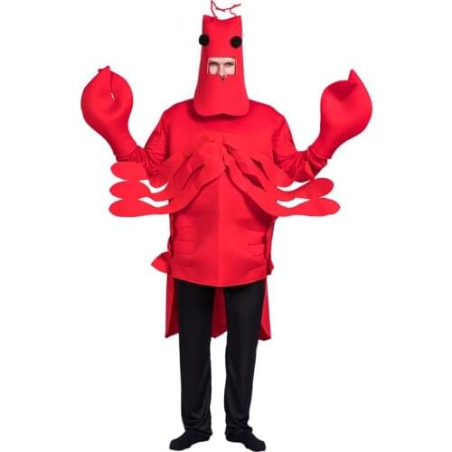 Halloween cosplay adult Men Christmas Red Lobster Costume Adult For Party Loose crab Animal costume Pyjama