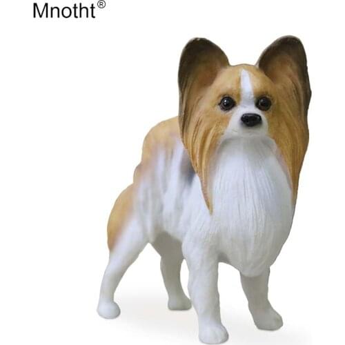 Mnotht Mini Dog Toy 1/6 Emulation Continental toy Spaniel-Papillon Dog Model Accessory for Action Figure Collection Gift m5n