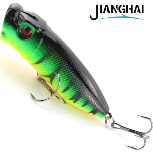 JIANGHAI Fishing Lure Popper WALK FISH 6.5cm 12g Wobblers Hard Bait Carp Fishing Isca Artificial Painted bait Fly Fish LP3