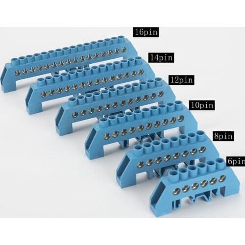 1PCS 4/6/8/10/12P neutral line large current line terminal strip card 35mm rail type flame retardant terminal block