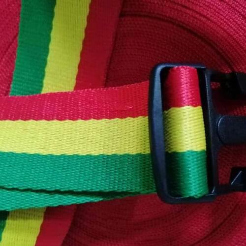 38MM Red Yellow Green Popular In Spain And Italy Pattern Striped Ribbons Webbing Backpack Belt Handmade Accessories Decorative
