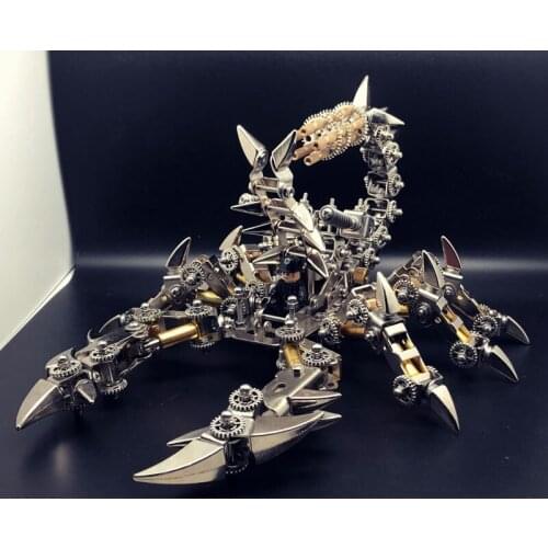 Mechanical War Scorpion DIY metal mechanical model machine building blocks assembled Bluetooth audio gear toy ideas