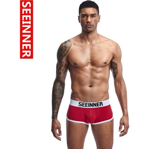 Mens underwear mens underwear combed cotton color matching comfortable close-fitting stretch pants Boxer underwear