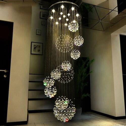 New modern 13PCS lustre crystal ball design chandelier large lustres de cristal lights D80*H300cm guarantee 100