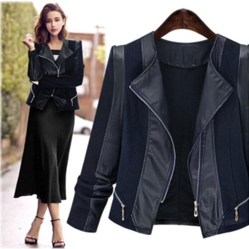 Autumn Winter Women Leather Jacket 2018 New Women PU Leather jacket Long Sleeve Coat Plus Size casaco feminino XL-5XL