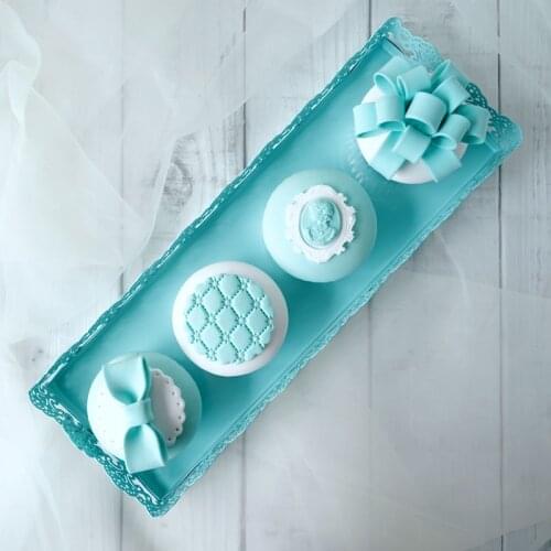 Tiffany Blue Wedding Cake Stand Decoration Rectangle Tray for Home Party Event Cooking Dinnerware Tools Food Dessert Plates