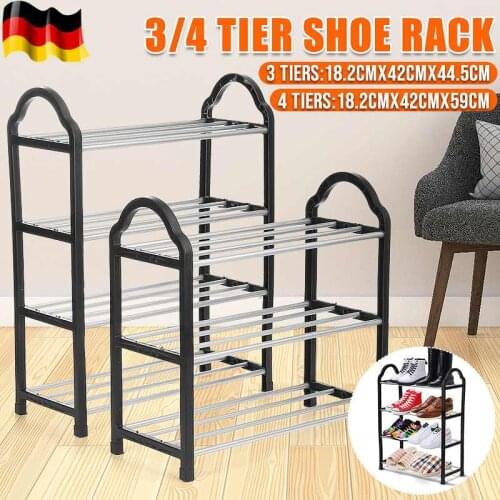 3/4 Tiers Shoe Rack Holder Aluminum Shoe Cabinets Shelf Shoe Cabinet Home Dorm Small Size Storage Holder Home Organizer