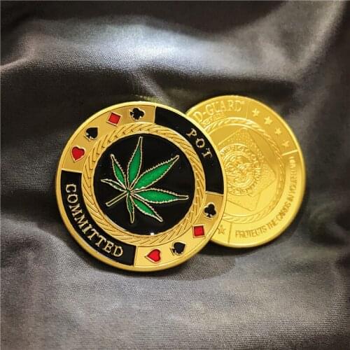 Hot POT Committed Metal Poker Chip Casino Challenge Golden Plated Coin Lucky Souvenir Personalized Token Coin Collectible Gift