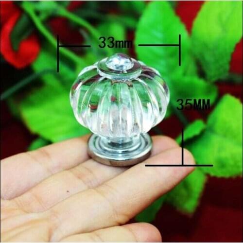 Clear acrylic Imperial crown shape head furniture knobs 33mm crystal drawer dresser cupboard pulls handles shiny silver knobs