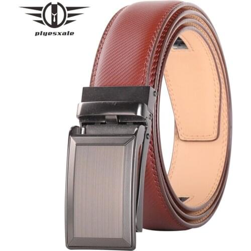 New Fashion Genuine Leather Belts For Men Luxury Designer Brand Automatic Buckle Male Belt Red Brown Business Casual Belts B398