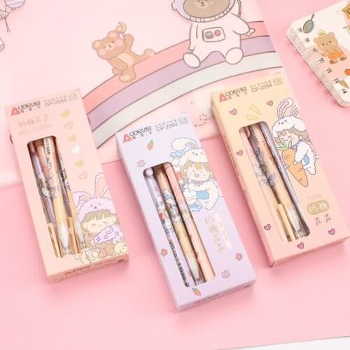 12PC/SET Cartoon Toffee Flower Gel Gel Pen Cute Girly Heart Carbon Pen 0.38mm Fountain Pen Student Learning Stationery Wholesale