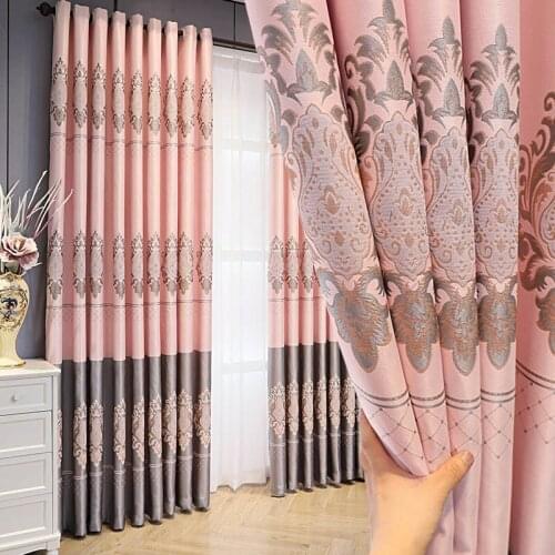 Chenille European Thickened Blackout High-End Embroidered Window Curtain Fabric Gauze Curtain Custom For Bedroom Living Room