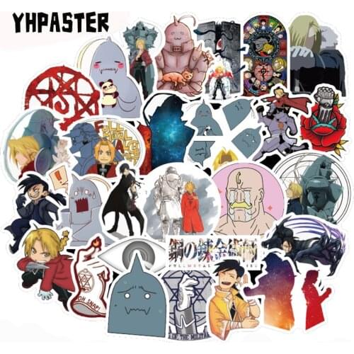 10/30/50Pcs Japanese Anime Fullmetal Alchemist Stickers For Luggage Laptop Skateboard Car Bicycle Backpack Decal Pegatinas Toy