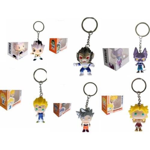Japanese Amine Dragon Ball GOTENKS BEERUS Vegeta Wukong keychain Collection Model Toys For Children Gift