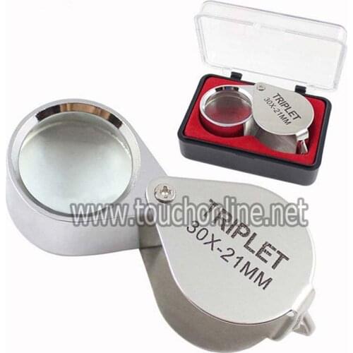 Jewelry Loupe 30x 21mm Pocket Glass Magnifier Jewelers Eye Magnifying
