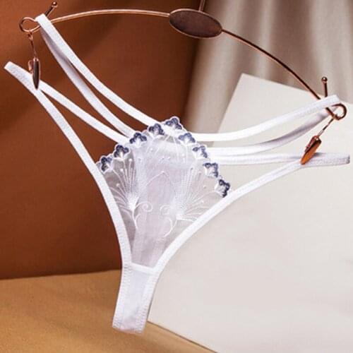 Female Three-Dimensional Embroidery Lace Thong Exotic Temptation Low-Rise T-Pants Sexy Women G String Sex Panties Lingerie