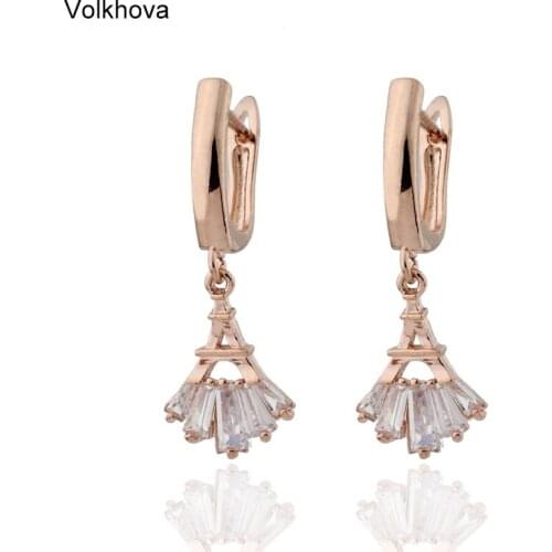 Korean Zircon Ear Female Fan-shaped Earrings Fashion AAA CZ Elegant Jewelry Pop Earrings Jewelry For Women