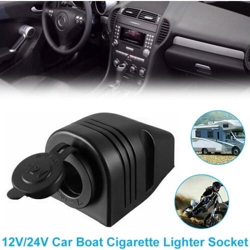 1pc 12V/24V Car Boat Cigarette Lighter Socket Surfaces Power Plug Outlet Mount Adapter Auto Interior Accessories