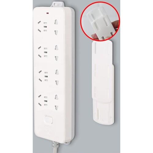 1PCs Seamless Punch Free Plug Sticker Holder Wall Fixer Power Strip Holders Storage Sockets Wall Holders Shelf Stand Plug Hook
