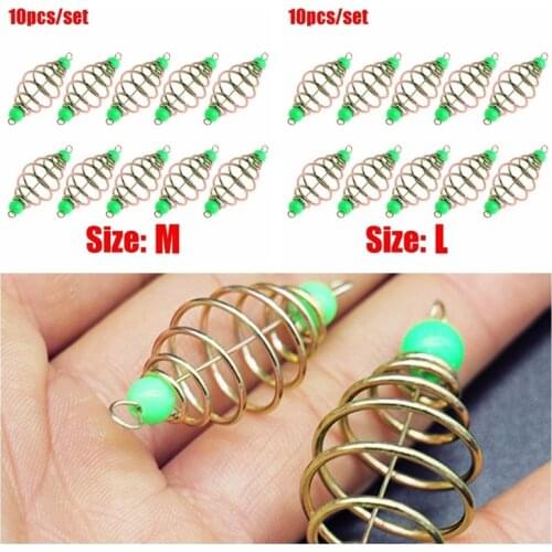 10 Pcs/Set Hanging Tackle Stainless Steel Feeder Spring Lure Fishing Bait